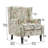 Duward Bird Floral Upholstered Wingback Accent Chair with Nailhead Trim-2107358652