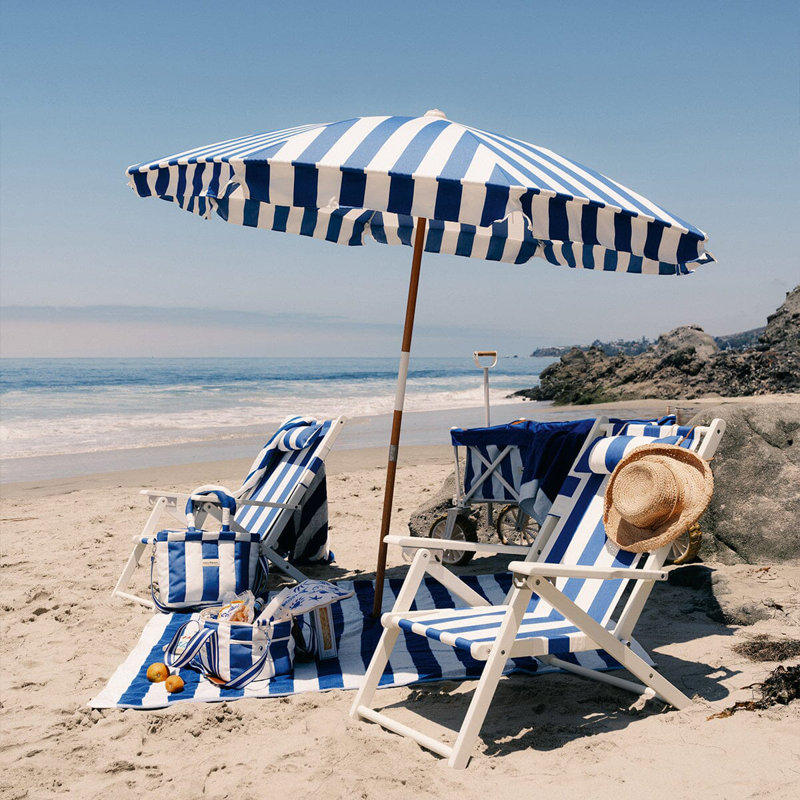 Amalfi Umbrella, Dark Green/ White 