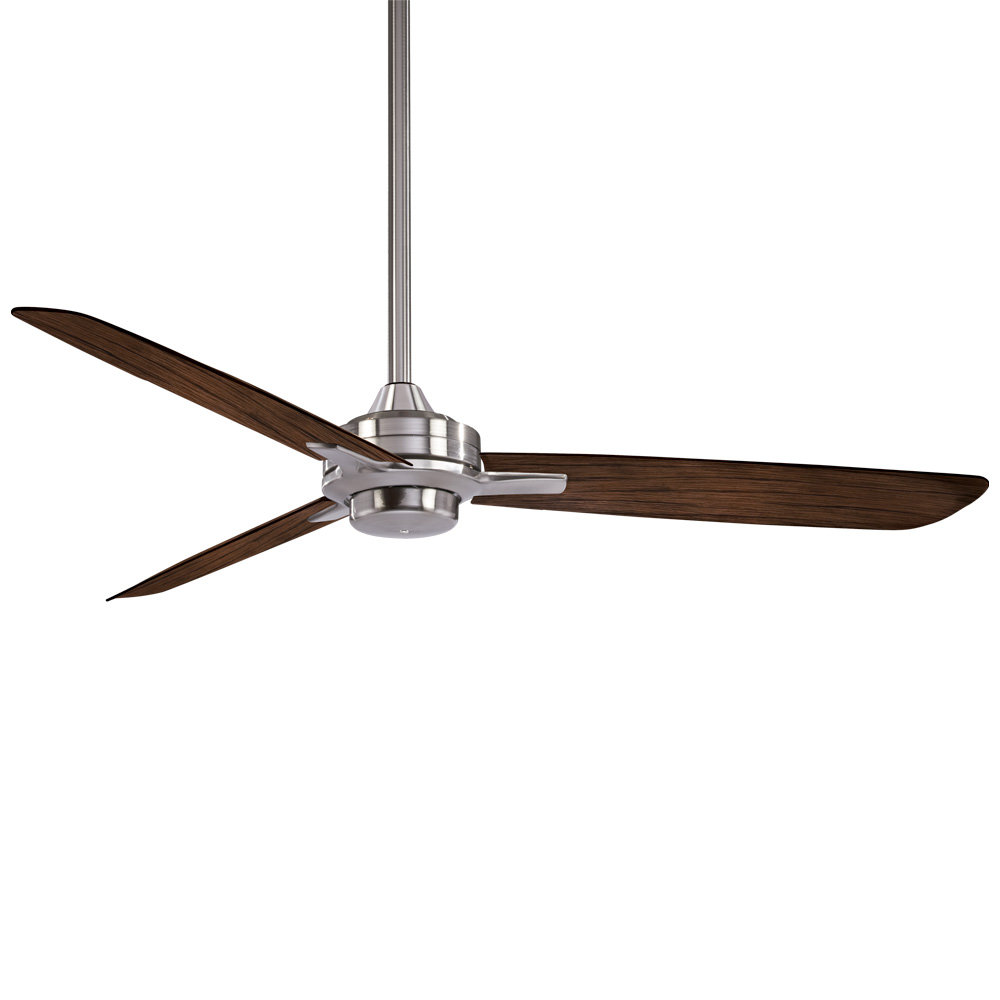 Rudolph 52" Ceiling Fan, Brushed Nickel with Maple Blades
