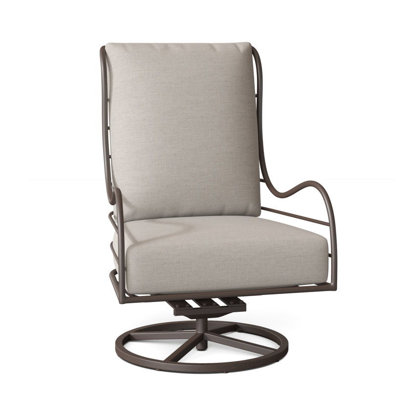 Carmel Aluminum Swivel Rocker - Slate Grey, Dove Sunbrella® Linen, No Welt
