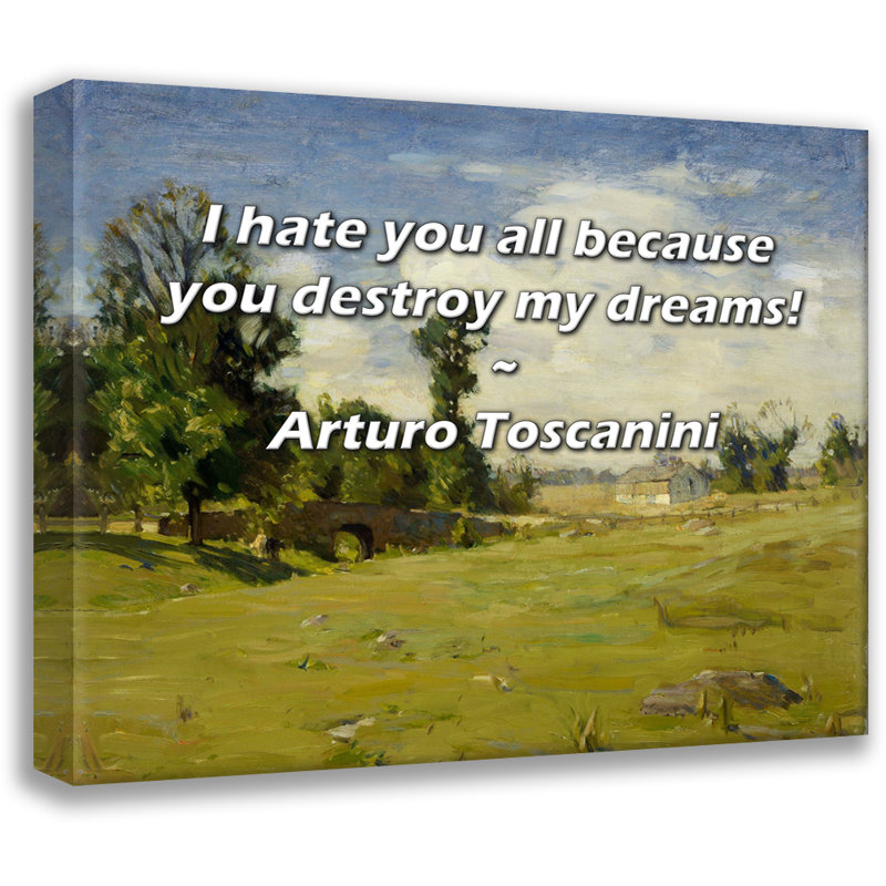 Toile tendue Ivy Bronx par Arturo Toscanini: «Je vous hais tous parce que vous détruisez ma drea, H 17 po x l 24 po