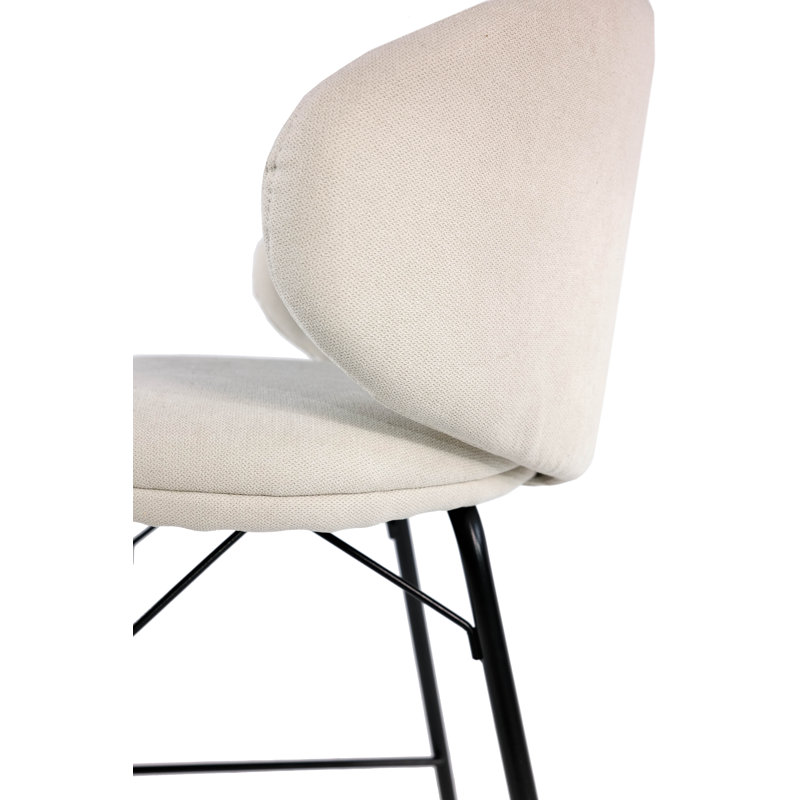 Tabouret de bar de style moderne, surface en similicuir rembourré, structure en acier, Beige