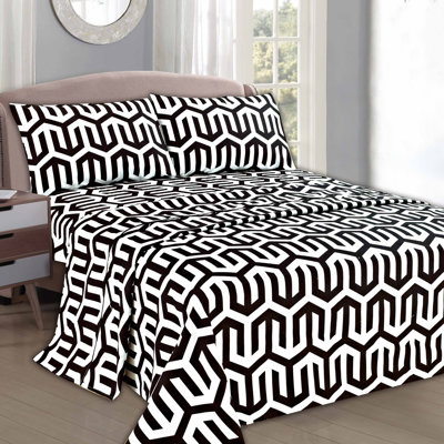 Sophisticated Condo Microfiber Geometric Sheet Set