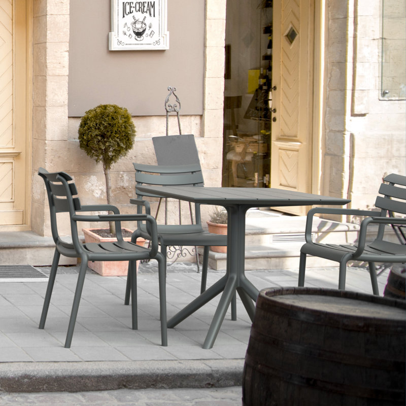 Paris Square Dining Table, 29" H x 31.5" W x 31.5" D, Dark Gray