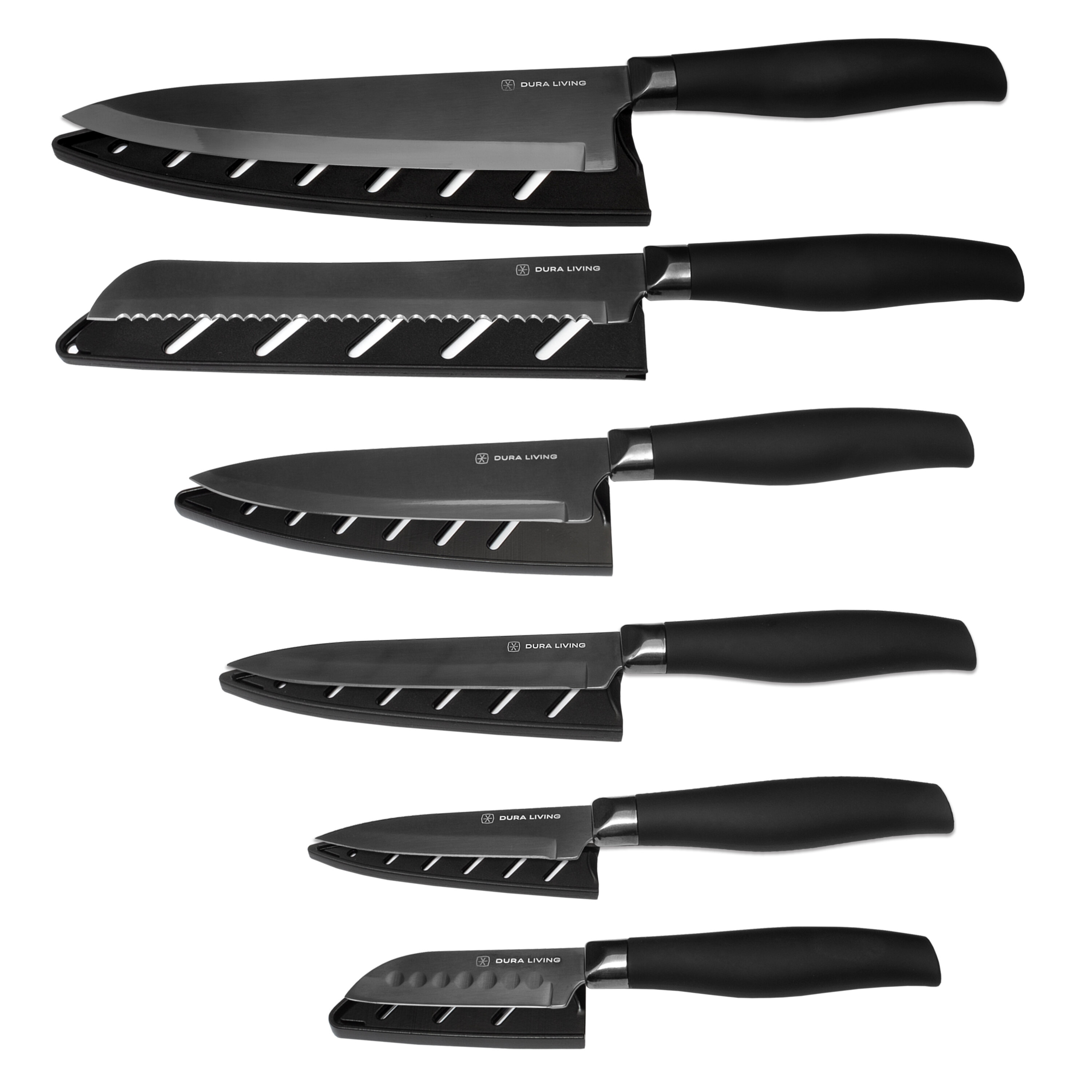 Titan 12 Piece Kitchen Knife Set - Black – Dura Living