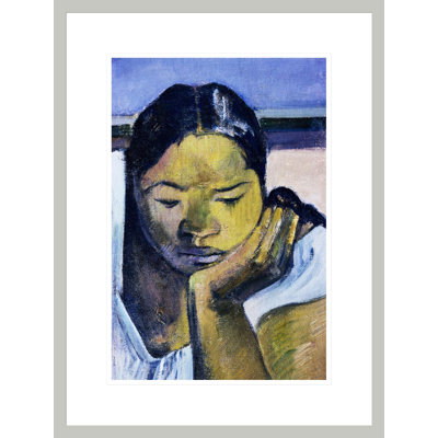 «Détail de la femme de Te Faaturuma» par Paul Gauguin - Estampe numérique encadrée