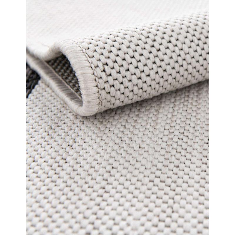 Unique Loom Black/White Indoor/Outdoor Rug | Wayfair