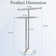 Adjustable Width Vertical Towel Rack - Weighted marble base, 2-tier design, brushed stainless steel finish, suitable for a wide range of bathroom spaces.