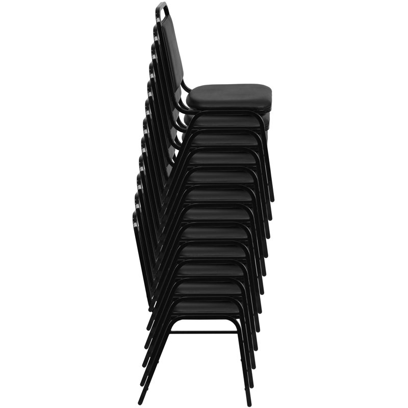 Brown and Copper Vinyl Stacking Banquet Chair with Steel Frame
