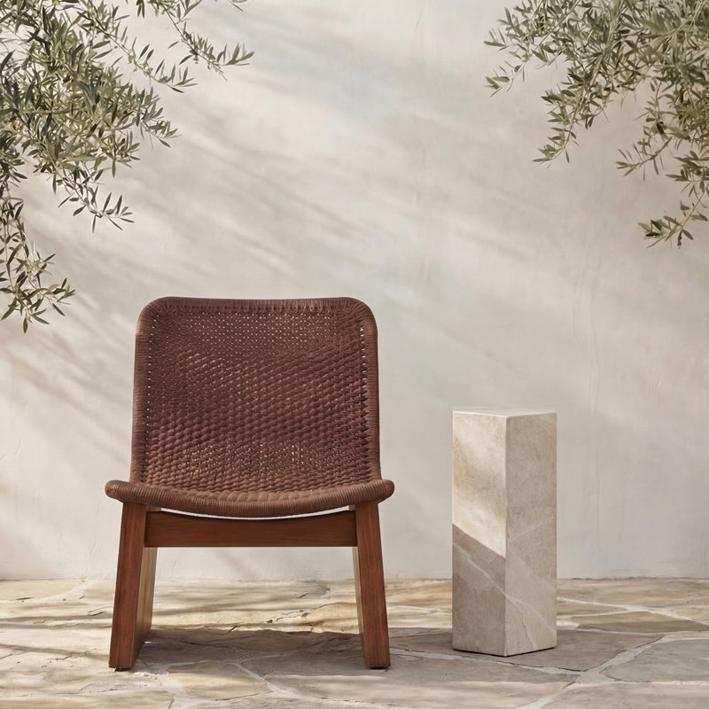 Nix Outdoor Side Table Green, Travertine