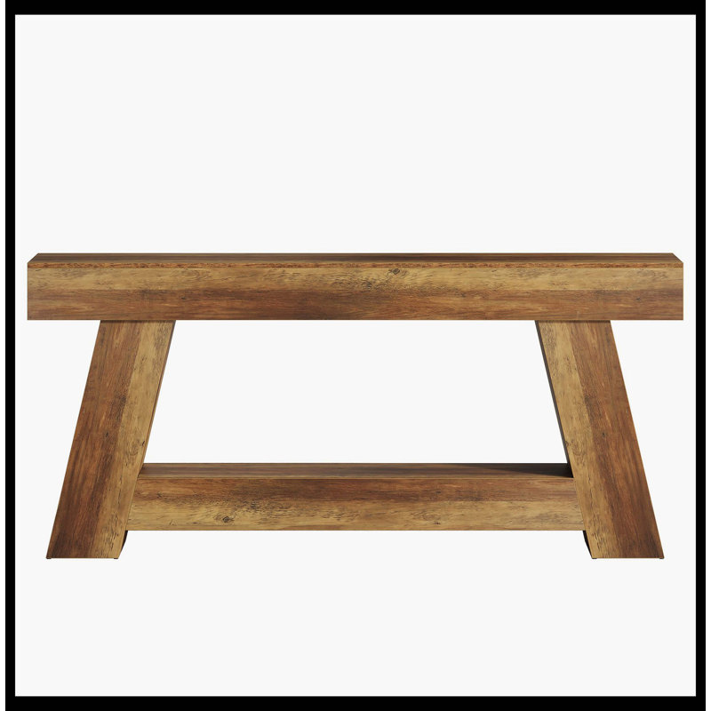 70.87" Console Table, Farmhouse 2-Tier Sofa Table With Open Storage Shelf