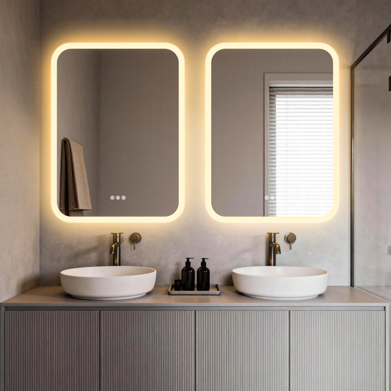 Led Anti-Fog Bathroom Vanity Mirror With Lights,Bluetooth, Dual Poweful Speaker,3 Color Temperature,Dimmable Ip66, 32" x 24"