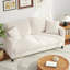 Modern 148cm Teddy 2-Seater Sofa with Square Armrests and Two Throw Pillows-1803558461