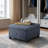Della 30'' W Blue Button Tufted Square Storage Ottoman Module For Sofa, Module For Sectional Sofa-1198599702