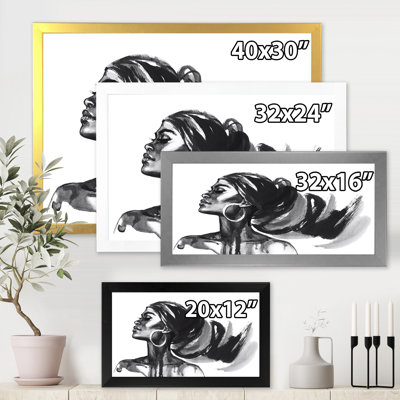 Monochrome Portrait of African American Woman IV - People Framed Wall Art