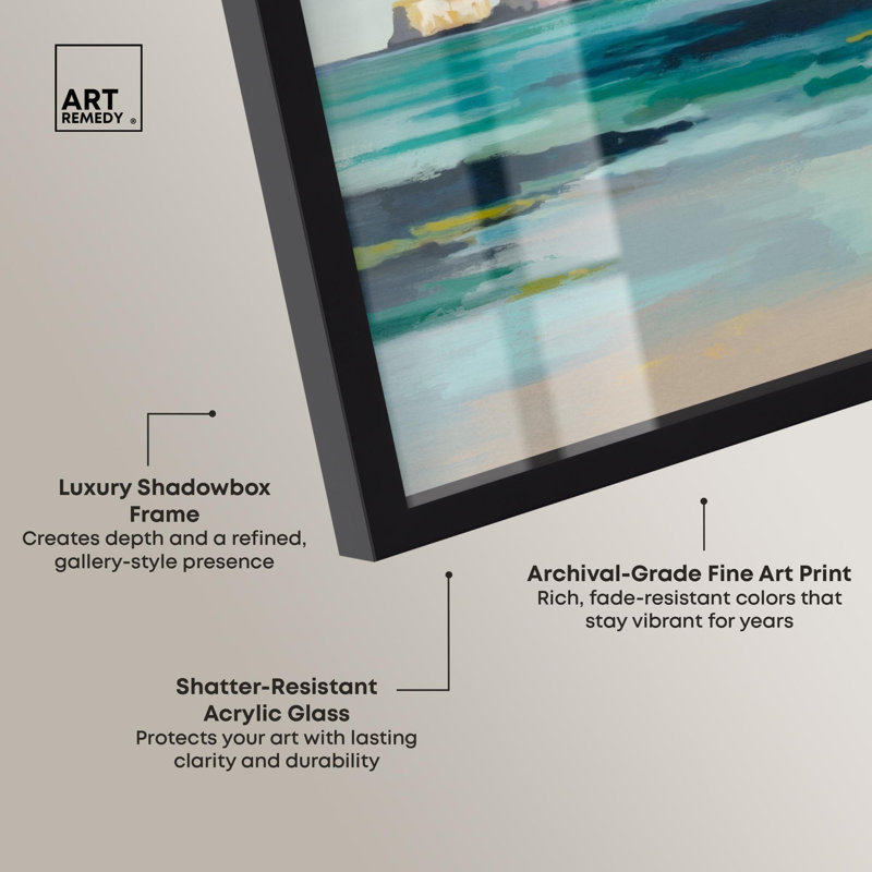 «Coastal Views» par Art Remedy, 13" H x 13" W, Noir