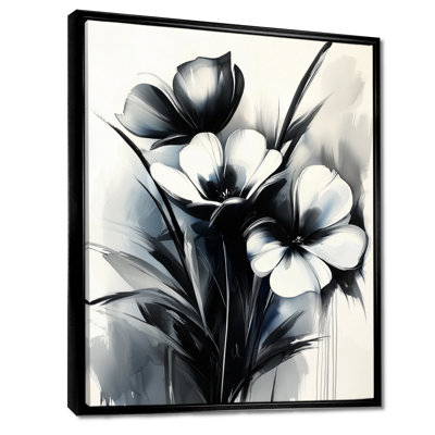 Flowering Abstraction Of Black And White - Abstract Botanicals Wall Art
