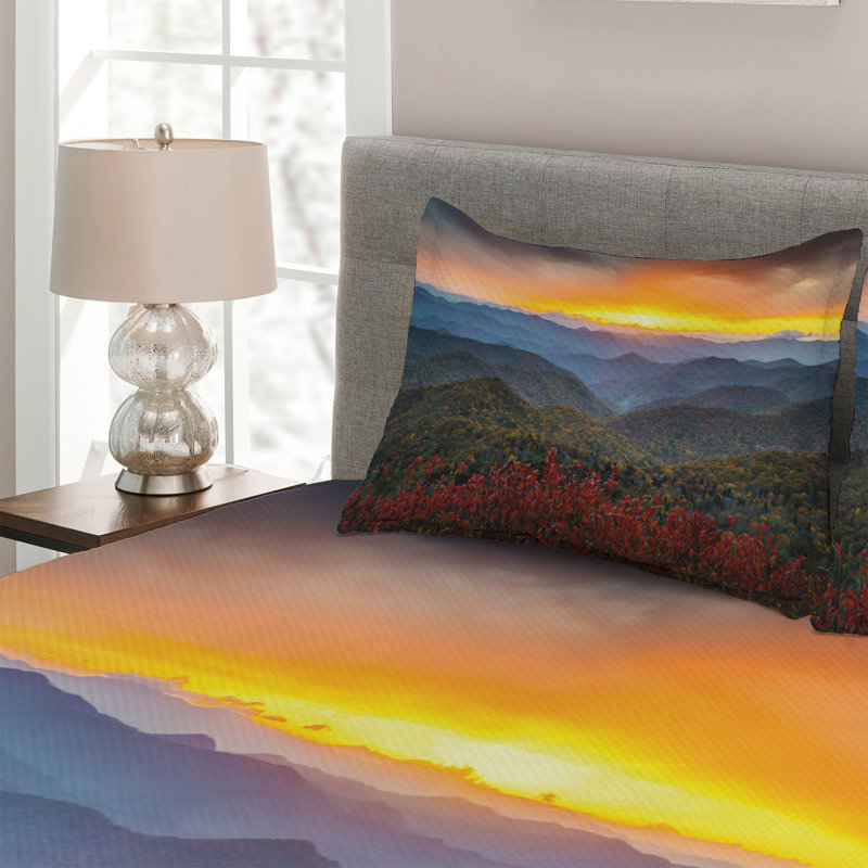 Rustic Polyester Coverlet, King Bedspread + 2 Shams
