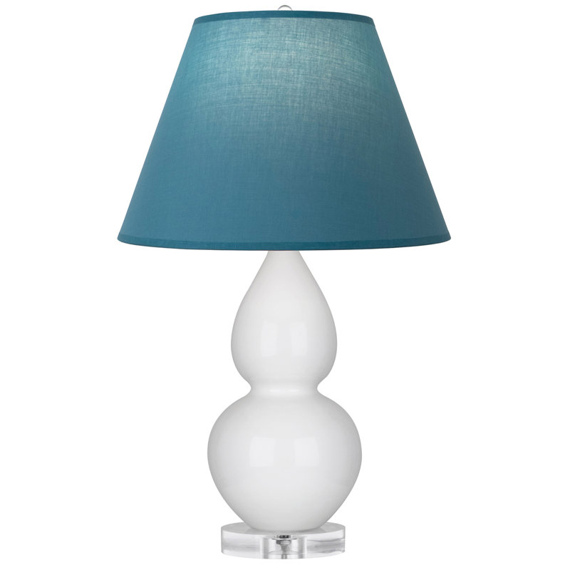 Petite lampe d'appoint à double gourde, Lis, Bleu vif / gris