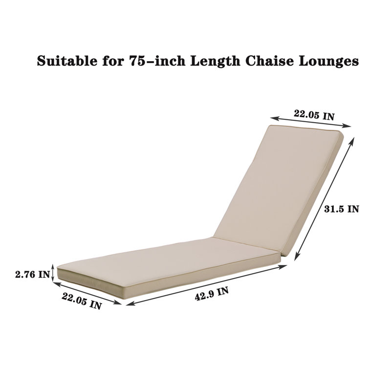 2PCS Set Outdoor Lounge Chair Cushion Replacement, Patio Furniture Seat Pad For Chaise Lounge, Polyester - Made With Varied Patterns