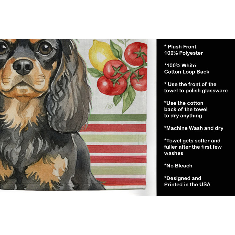 Serviette de cuisine épagneul noir et brun clair, Black/Tan English Toy Spaniel