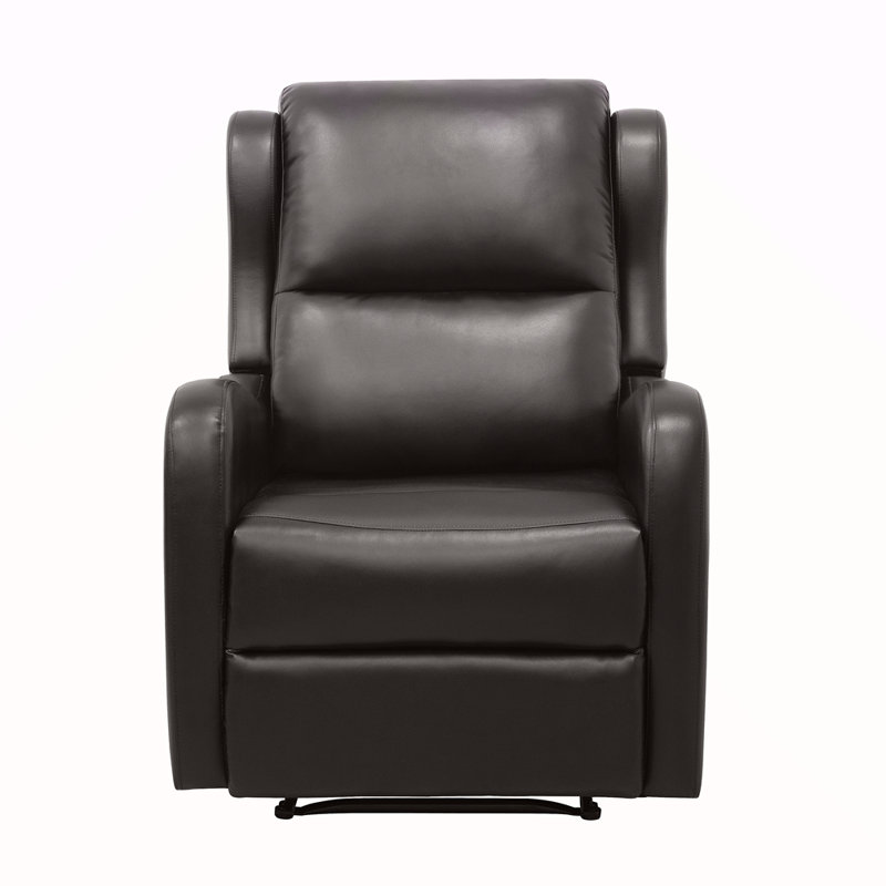 Fauteuil inclinable brun à assise confortable en similicuir 1 pièce, Noir