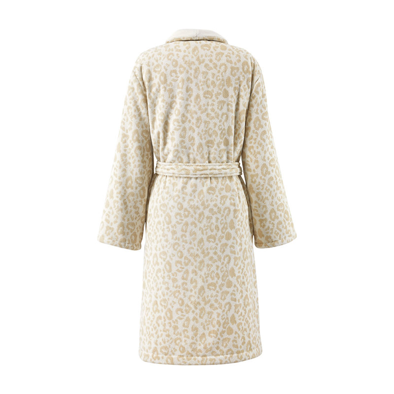 Leopard Shawl Collar Bathrobe, XL