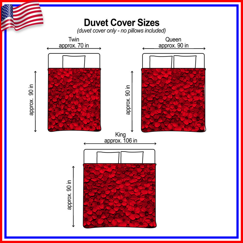 Red Blossoming Tree Duvet Covers, Twin