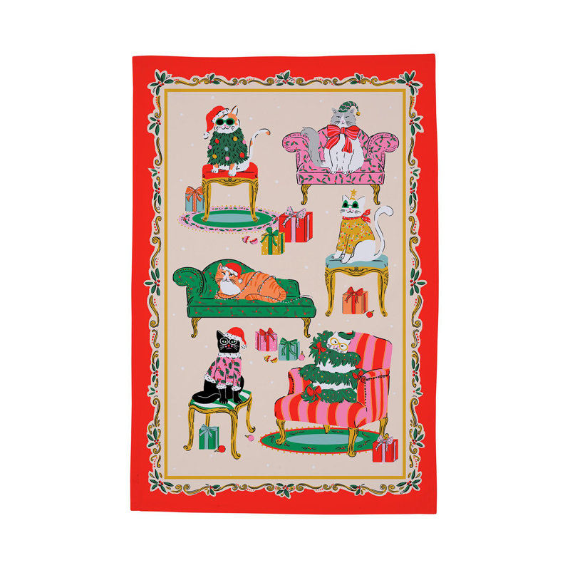 Christmas Cool Cats Tea Towel Kitchen Towel