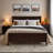 Bed Frame With Headboard And Footboard, Solid Wood Platform Bed Frame With Wooden Slat Support, Sleigh Bed For Guest, Adult-110824799-110824797