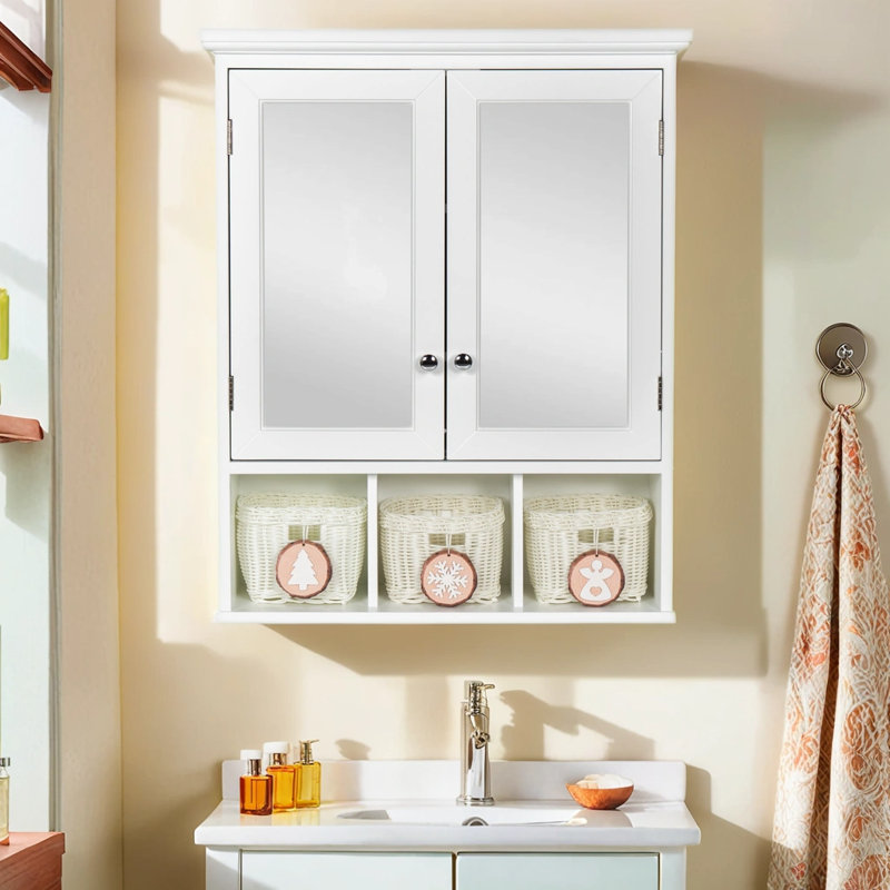 Armoire à pharmacie 2 portes avec 2 tablettes réglables Petula