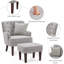 Fauteuil capitonné et repose-pieds HIMO de 28,3 po de largeur-61807965