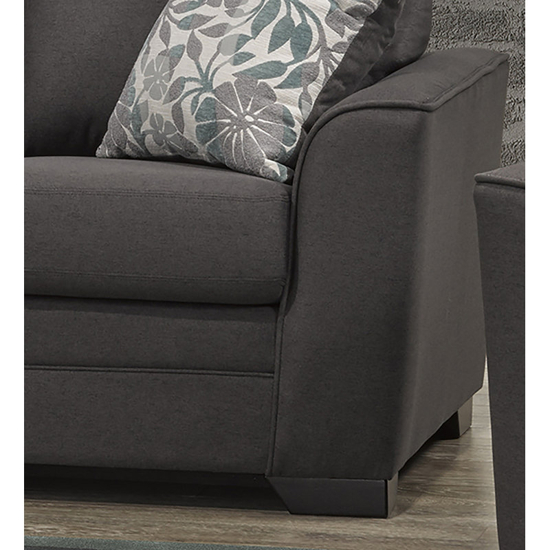 Canapé en tissu gris anthracite Laeticia, Gris anthracite