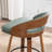 Modern Swivel Upholstered Counter Stool With 360° Swivel, Barrel Seat & Curved Backrest-120155853-120155855