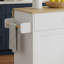 Îlot de cuisine pliable blanc de 47,3 po avec roulettes, chariot multifonctionnel, armoire de rangement, tiroirs, porte-épices, porte-serviettes