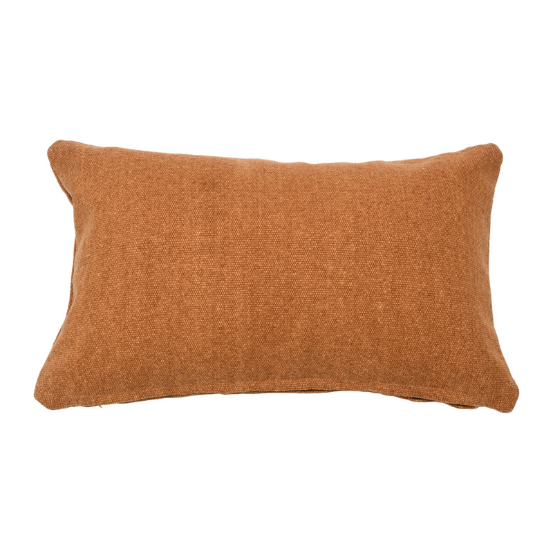 Almerton Cotton Reversible Throw Pillow, Rust, Synthetic Down Alternative