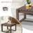 5-Piece Brown Cedar Wood Gray Wicker Patio Outdoor Sofa Seating Group with Olefin Cushions, Coffee Tables-1758401018