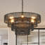 Luminaire suspendu en corde de chanvre noir à 4 niveaux avec 6 douilles E12-1293125139-1293125143-1293125136