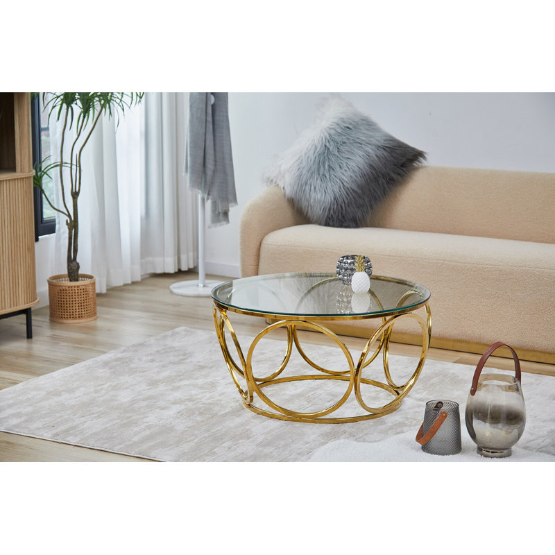 Aulona Frame Coffee Table, Gold
