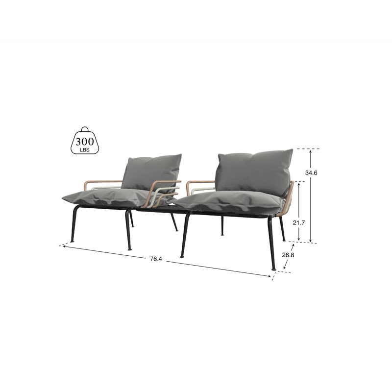 Causeuse d'extérieur avec plateau en aluminium Tembel
