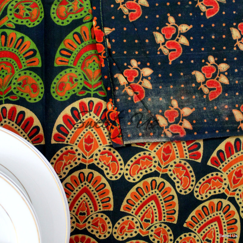 Cotton Peacock Floral Tablecloth Rectangle