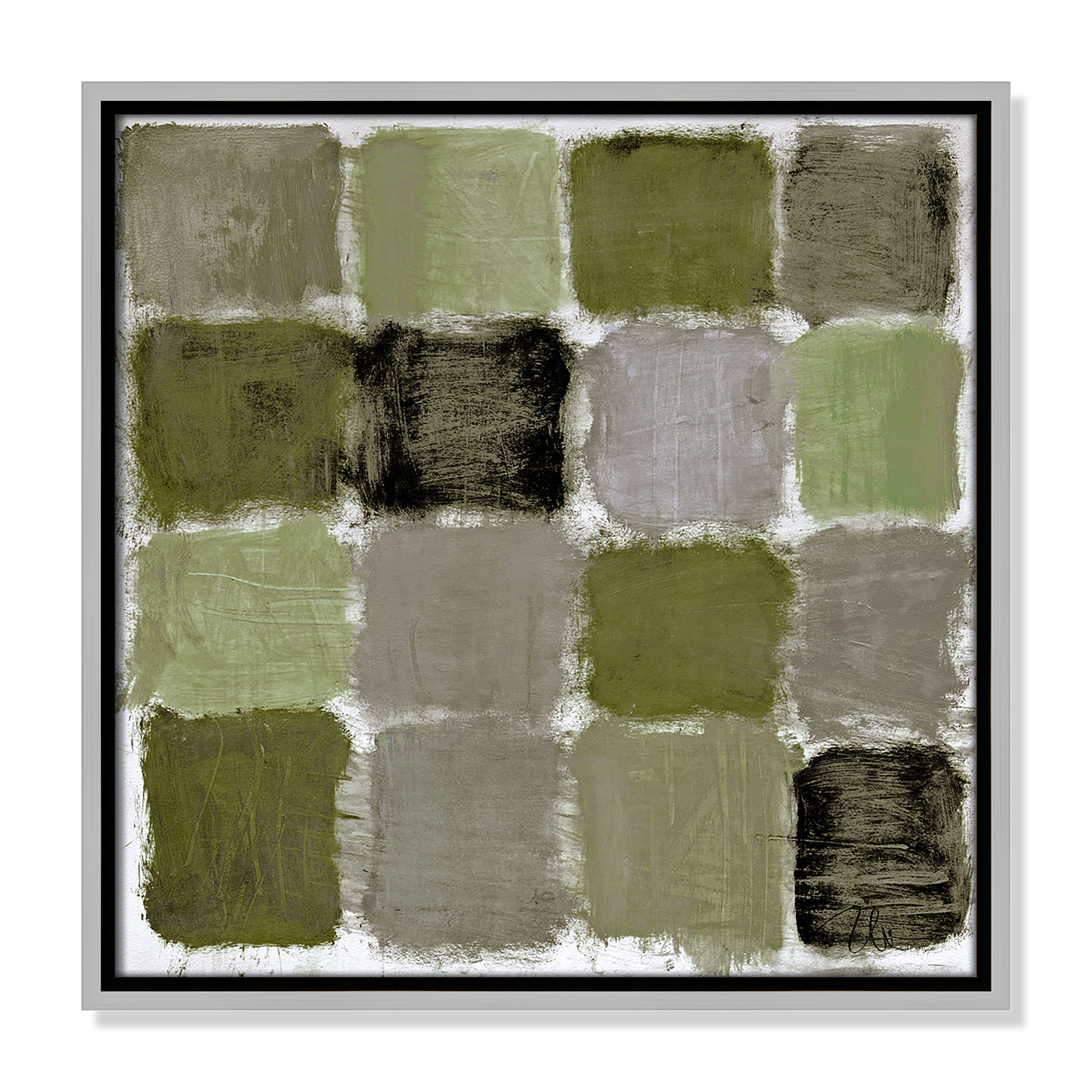 Powder Room Reflections Print by , Silver, 17.5" H x 17.5" W