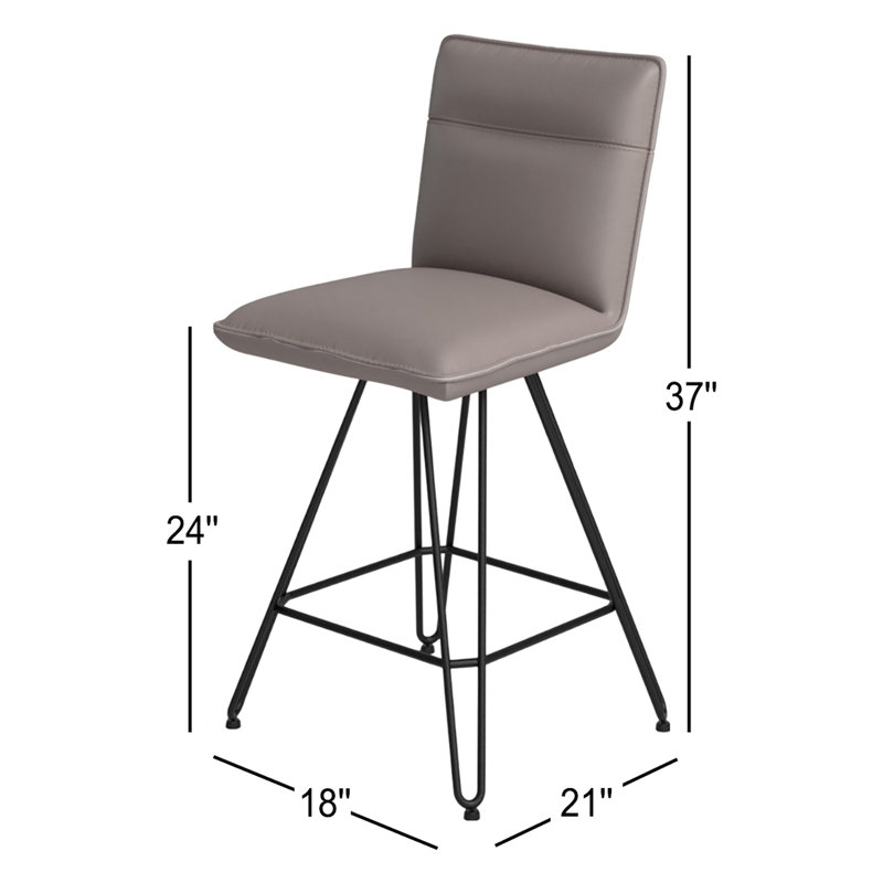 Vangorder Swivel Upholstered Counter Stool with Metal Frame, Counter Stool (24" Seat Height), Taupe