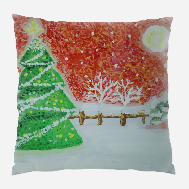 Coussin de noël Oshea, Microsuède, Intérieur