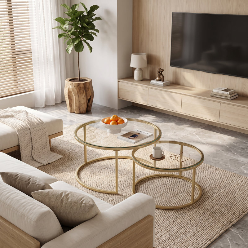 Lieselore Frame Coffee Table, Gold