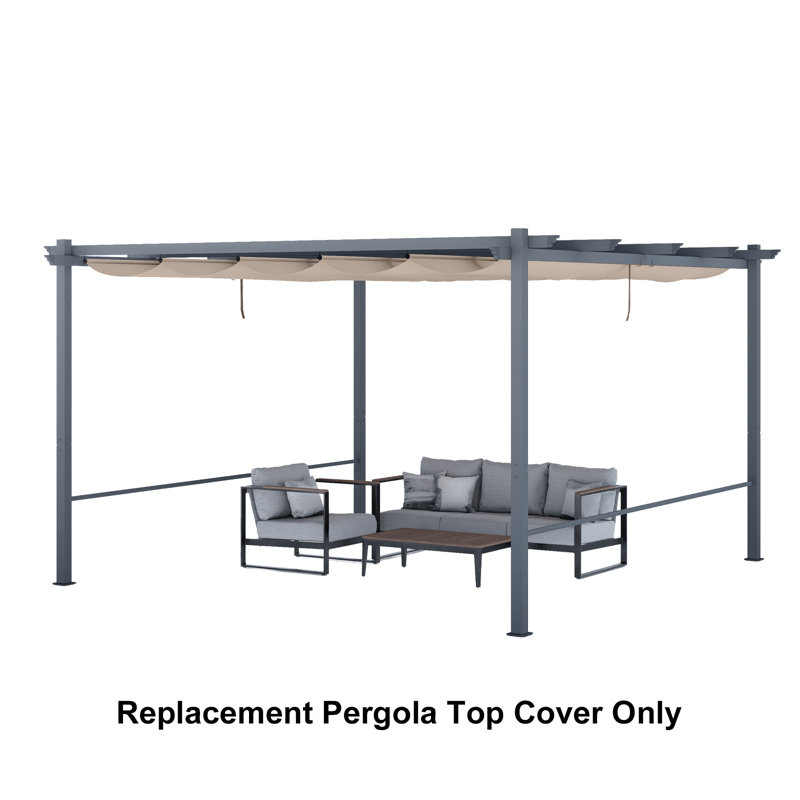 Aoodor Pergola Replacement Canopy, Khaki, 147.6" W x 101.5" D