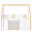 Twin Size Low Loft Bed with Step Staircase, Storage Shelves, Cabinets & LED Lights, White/Natural-571350860