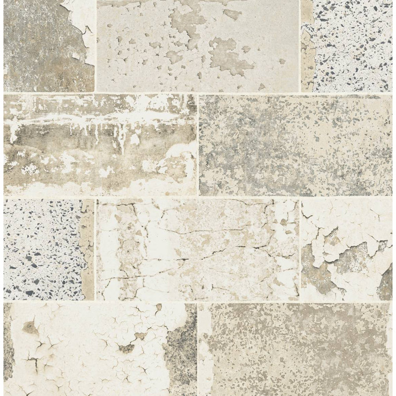 Papier peint abstrait Herculaneum, Crème