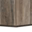 Table basse rustique en bois hexagonale - 2 tiroirs de rangement, plateau en marbre, finition chêne pour la maison / la réception