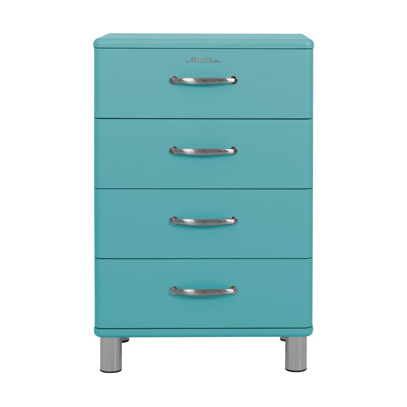 Commode 4 tiroirs Malibu, Bleu
